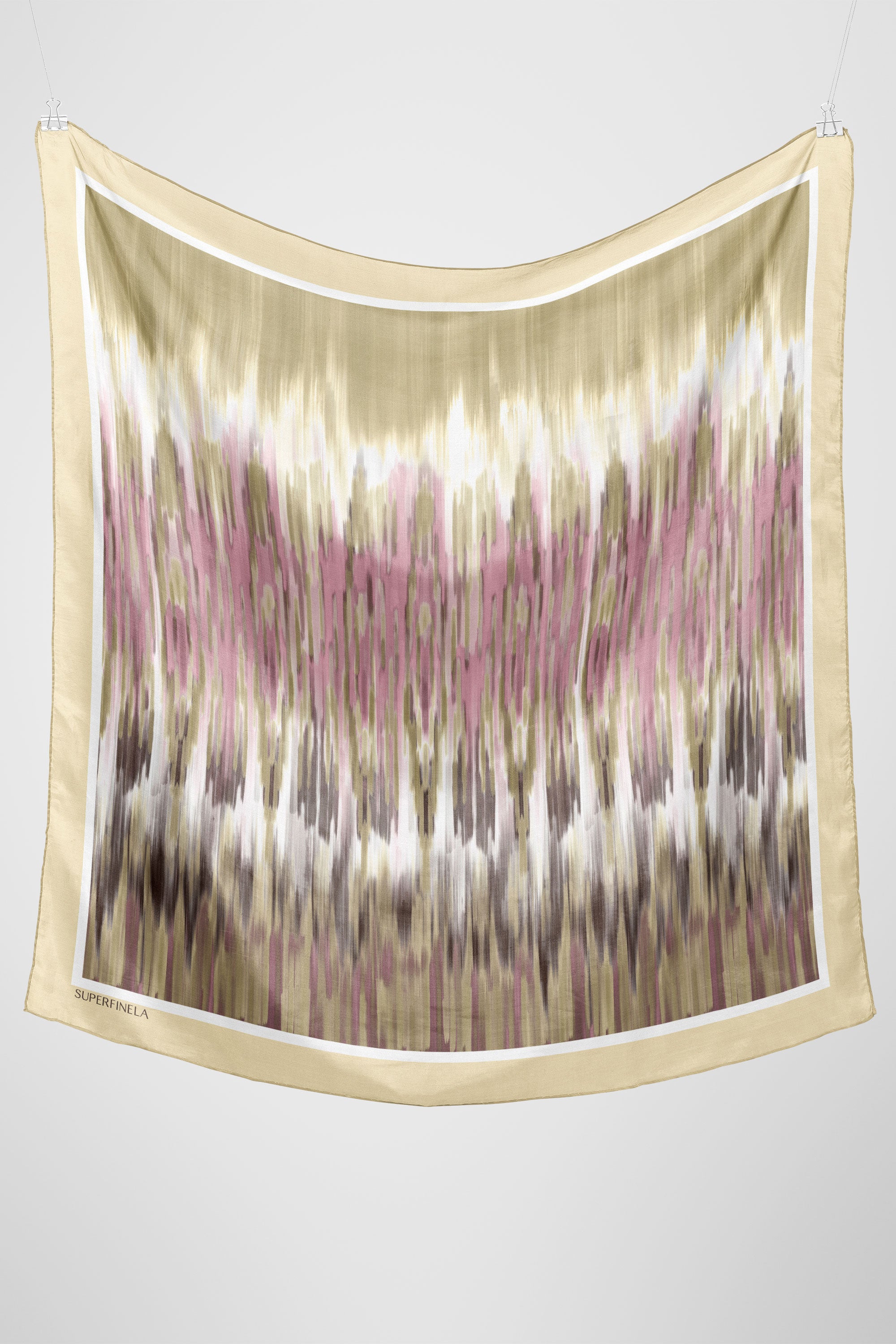 Pink Patterned Silk Scarf