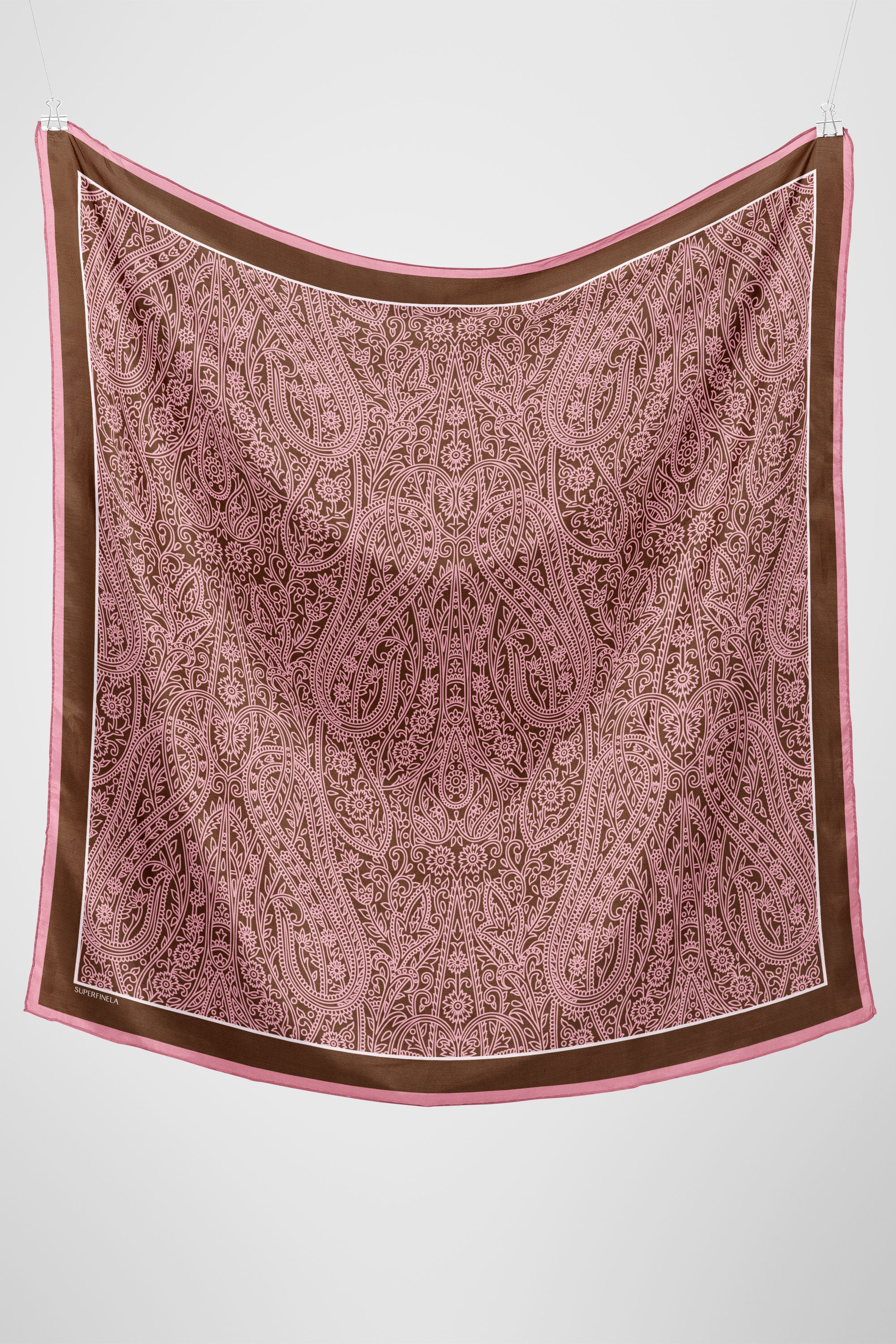 Pink Shawl Pattern Silk Scarf