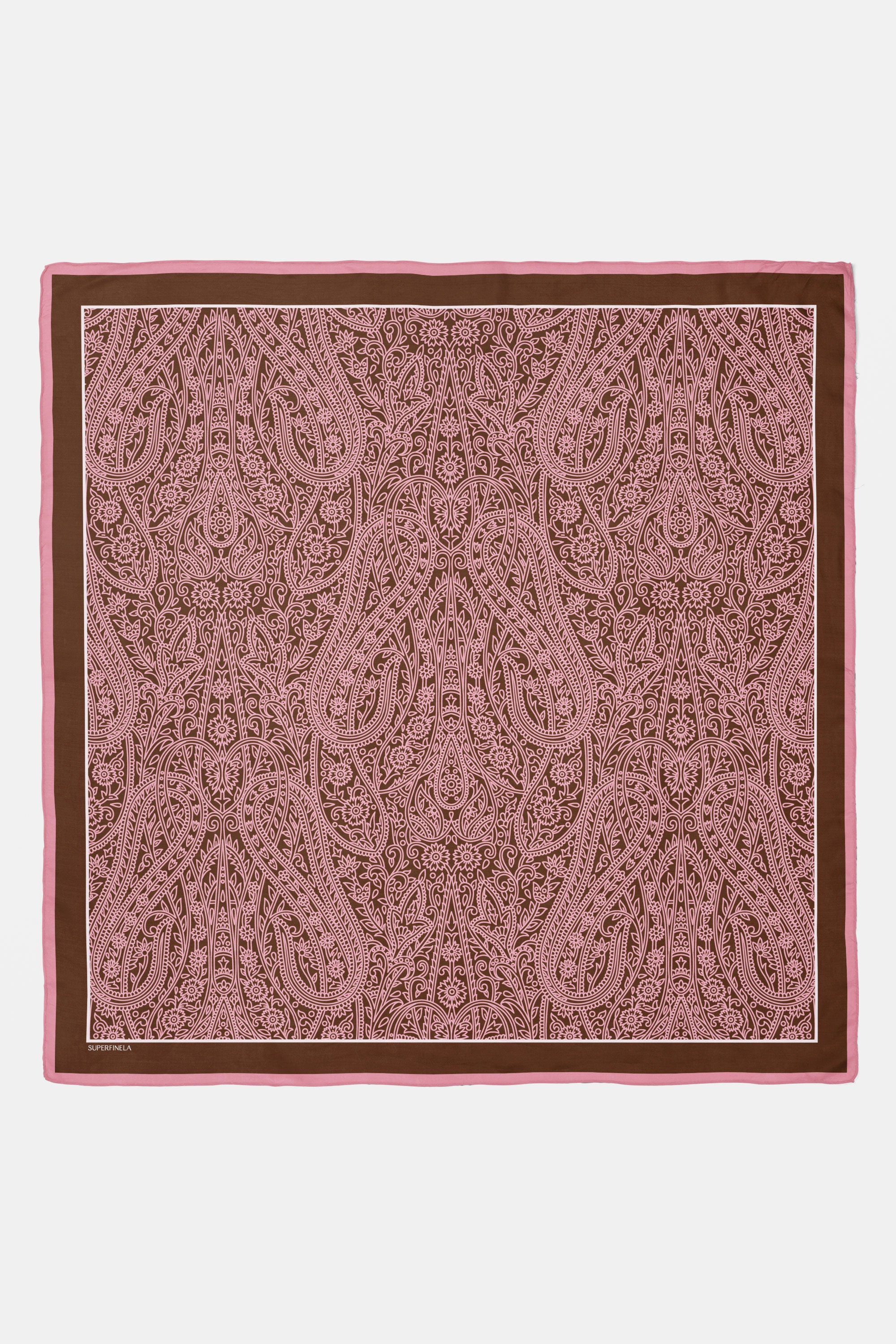 Pink Shawl Pattern Silk Scarf