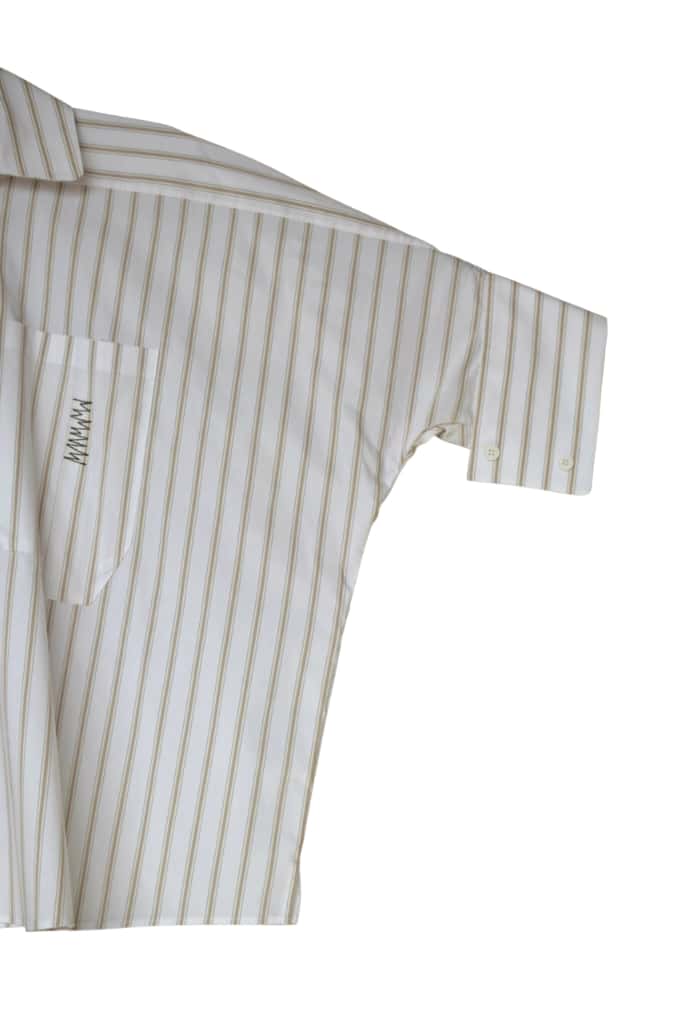 Kahverengi Çizgili Poplin Gömlek