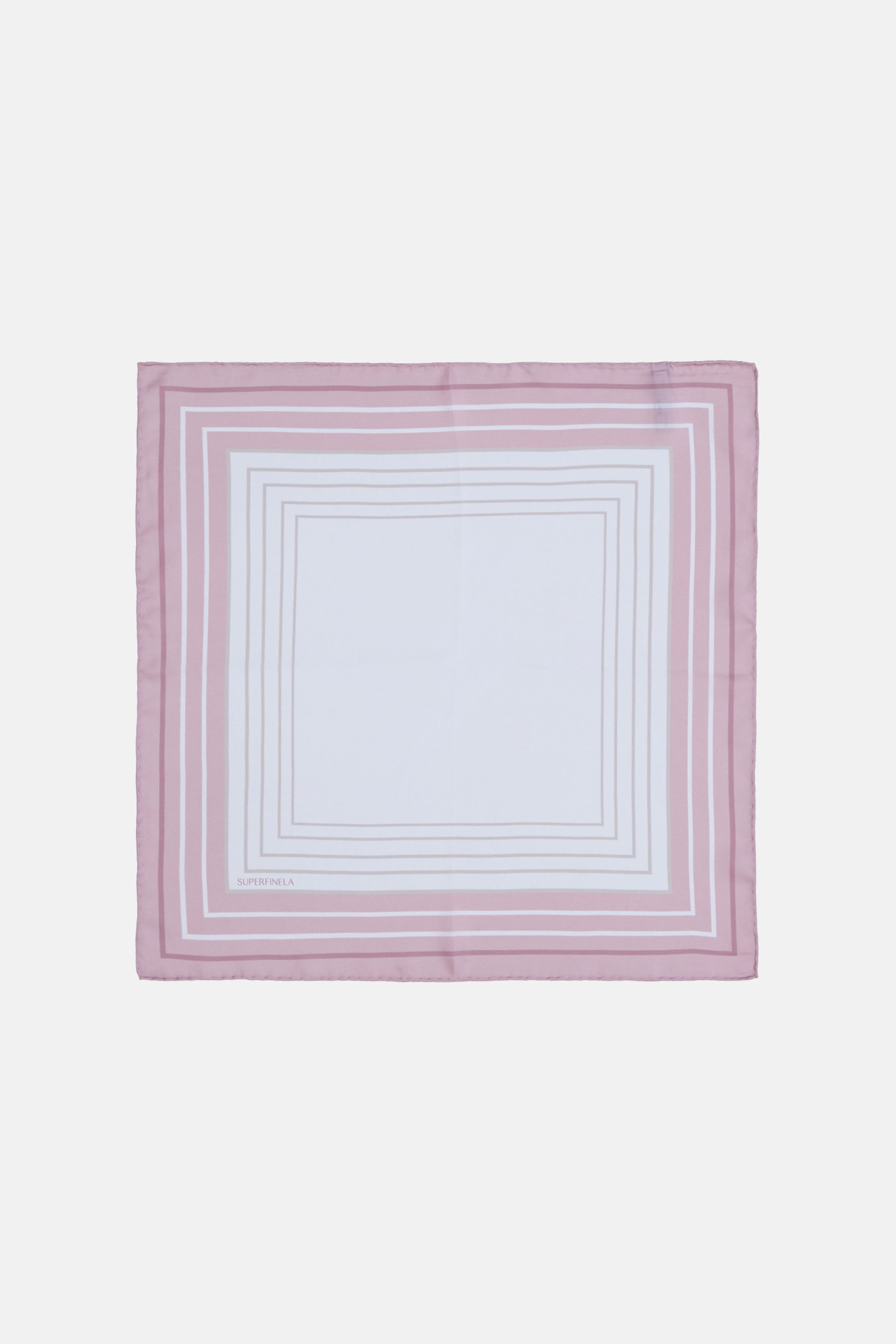 Pembe Geometrik Desenli İpek Küçük Eşarp