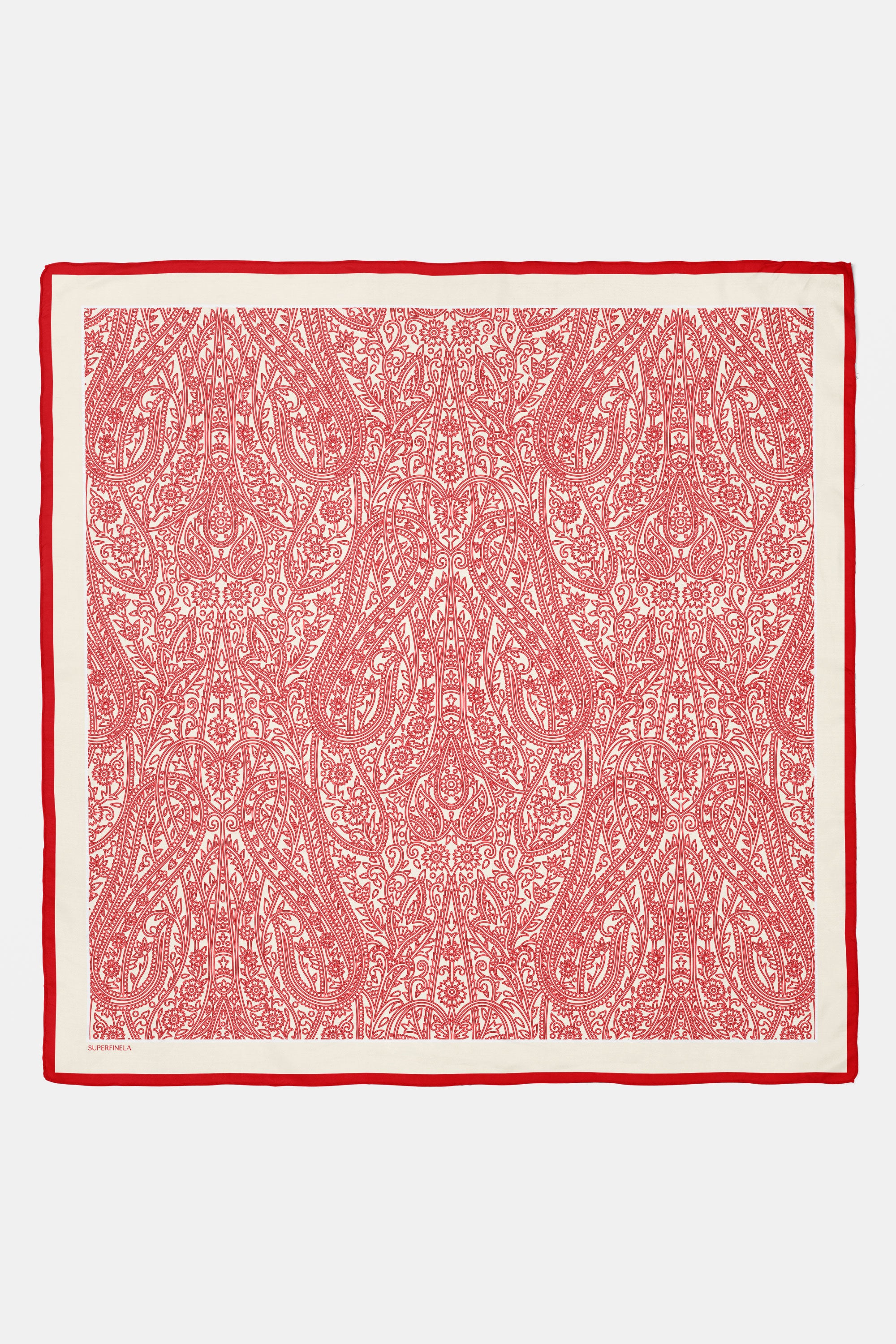 Red Shawl Pattern Silk Scarf