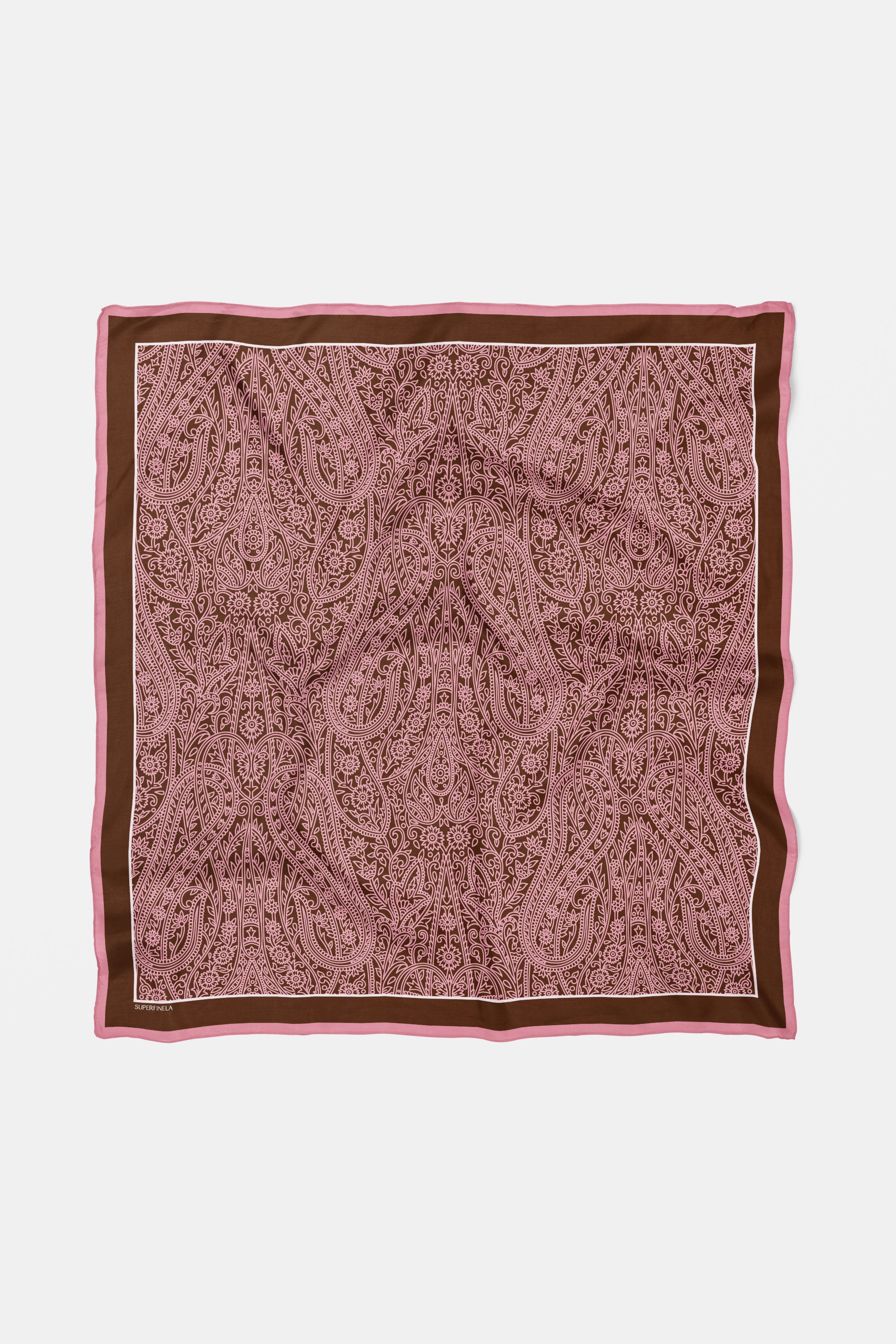Pink Shawl Pattern Silk Scarf
