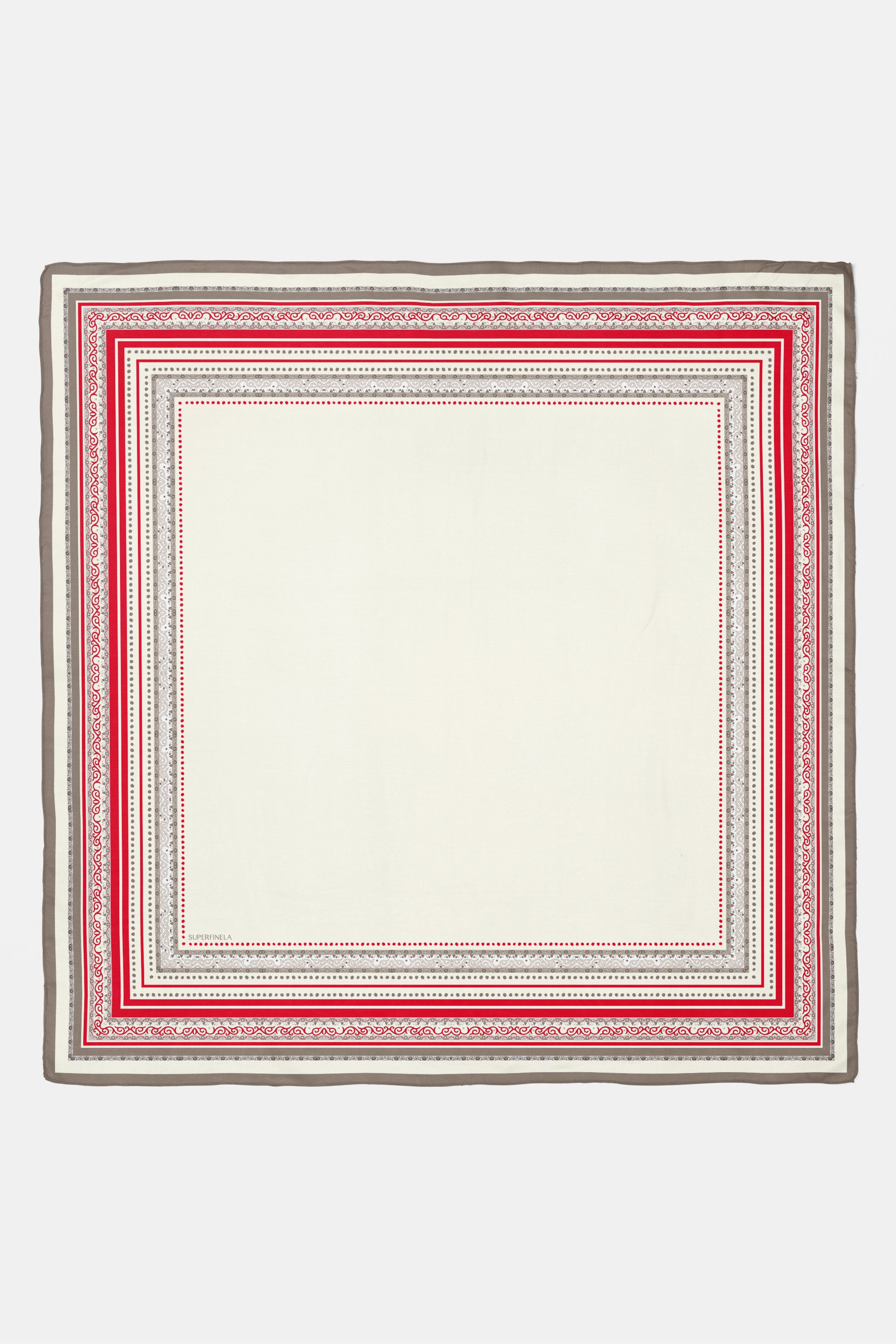 Red Patterned Silk Scarf